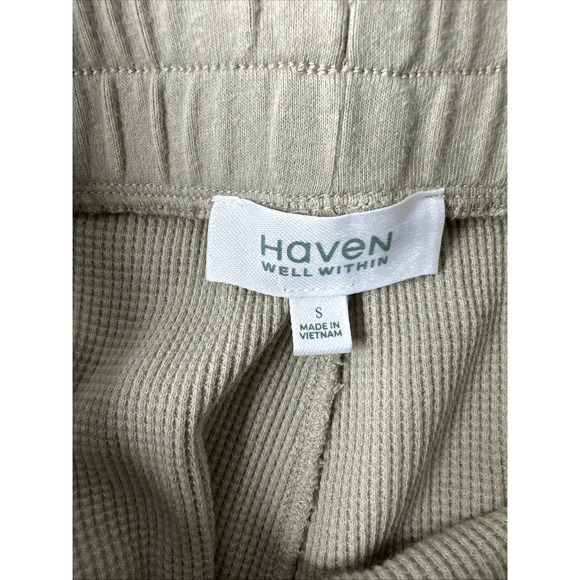 Haven Well Within Women's SM Waffle Joggers Pull On Blue Organic Cotton Pockets - Picture 10 of 12